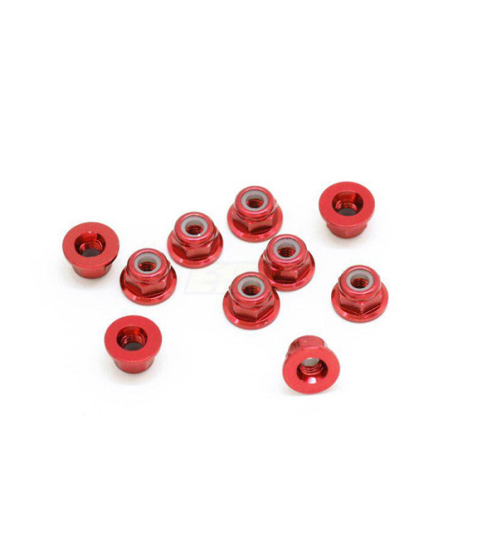 TUERCA AUTOBLOCANTE ALUMINIO M3 ROJA (10) S35-4/5/ - E1rc.com