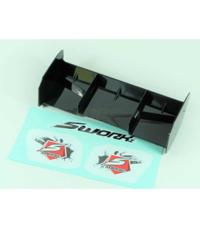 ALERON TRASERO PRO RACE 1/8 SIN AGUJEROS  NEGRO  S