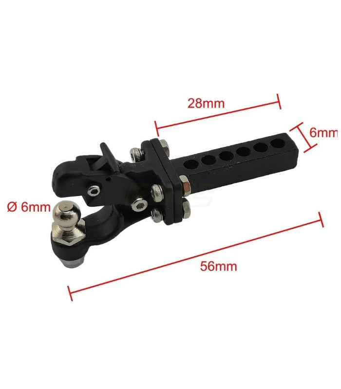 Enganche remolque aluminio universal negro 1/10 - E1rc.com