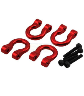 Gancho de remolque aluminio rojo crawler 1/10