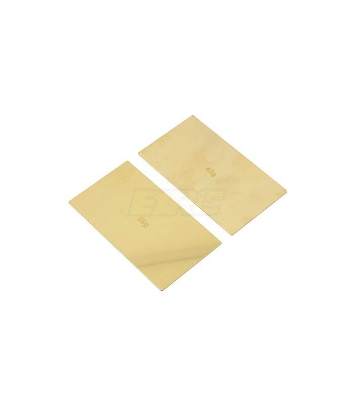 Conjunto de placas de peso de latón para batería LiPo (1x 26g y 1x 43g) - E1rc.com