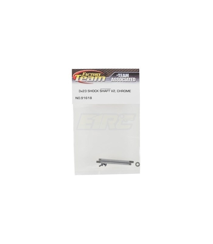 Vastago de amortiguador delantero 3x23mm V2 Chrome (2) - E1rc.com