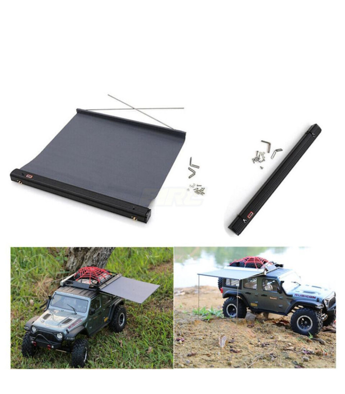 Toldo lona lateral para techo crawler 1/10 plata - E1rc.com