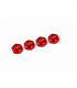 Tuerca rueda aluminio 1/8 XTR ciega roja estriada - E1rc.com