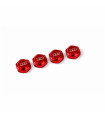 Tuerca rueda aluminio 1/8 XTR ciega roja estriada
