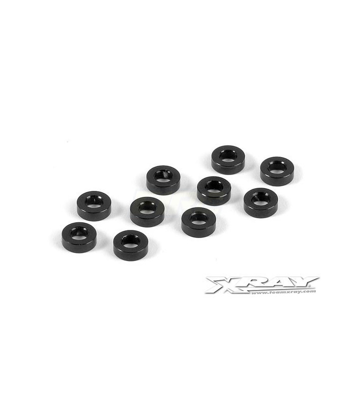 ARANDELAS DE ALUMINIO 3X6X2 NEGRAS (10) - E1rc.com