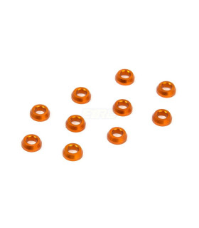 CONICAL ALUMINUM WASHER 3x6x2.0MM - ORANGE (10)