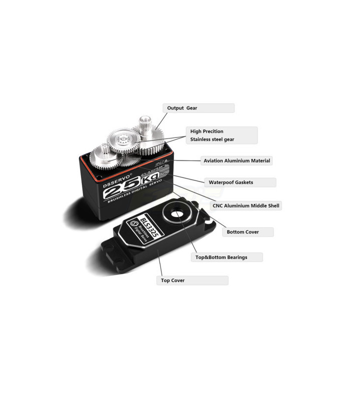 Servo DS BLS3325 brushles 30kg 0.05S 8.4V - E1rc.com