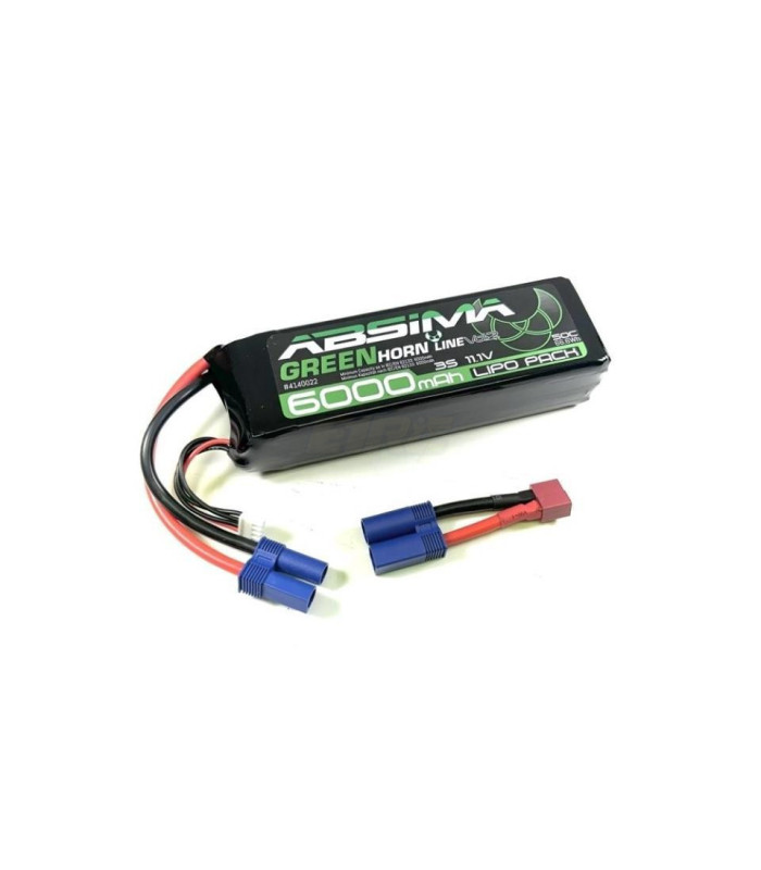 Lipo 6000 Absima 3S 11.1V 50C EC5 T-Plug - E1rc.com