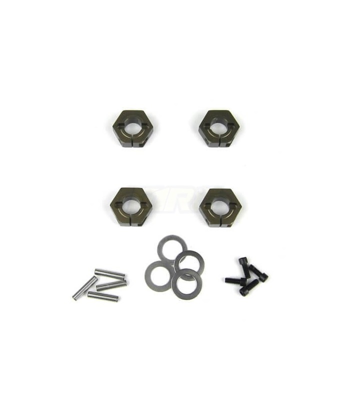 Wheel Hexes (12mm, clamping, aluminum, 4pcs) - E1rc.com