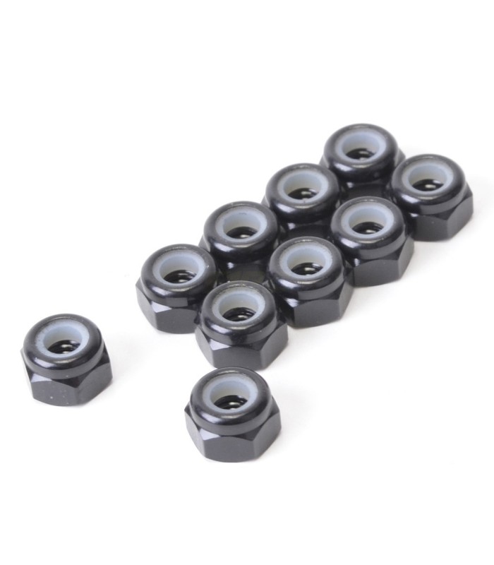 SPEED PACK - M3 ALLOY NYLOC NUTS - BLACK - PK10 - E1rc.com