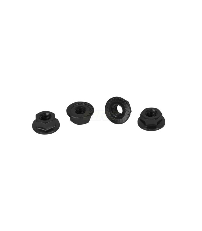 CORE RC - SERRATED ALLOY M4 NUTS - BLACK - PK4 - E1rc.com