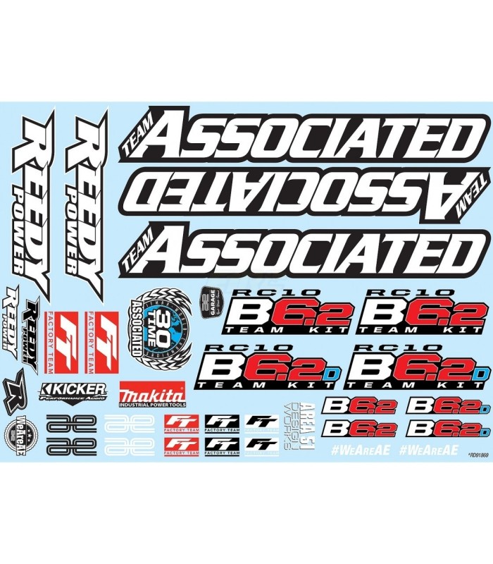 Team Associated B6.2 Decal Sheet - E1rc.com