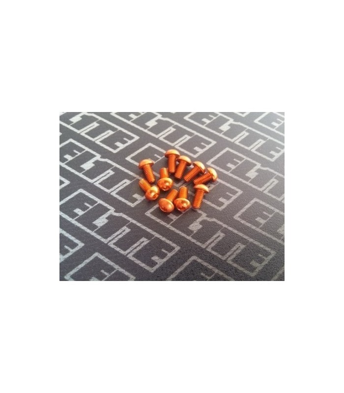Tornilleria Aluminio Naranja boton M3x6 10pcs - E1rc.com