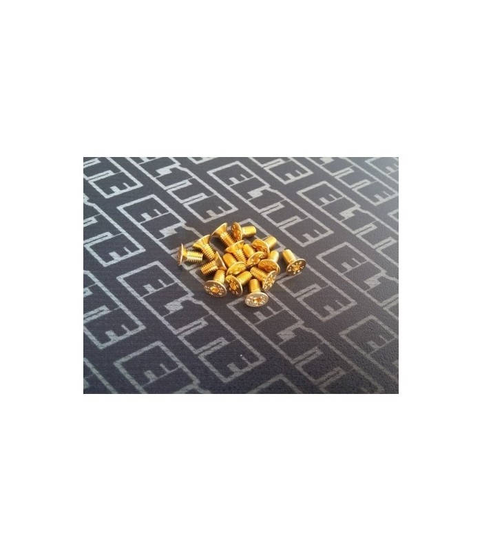 Pack of countersunk gold screws M3 80pcs - E1rc.com
