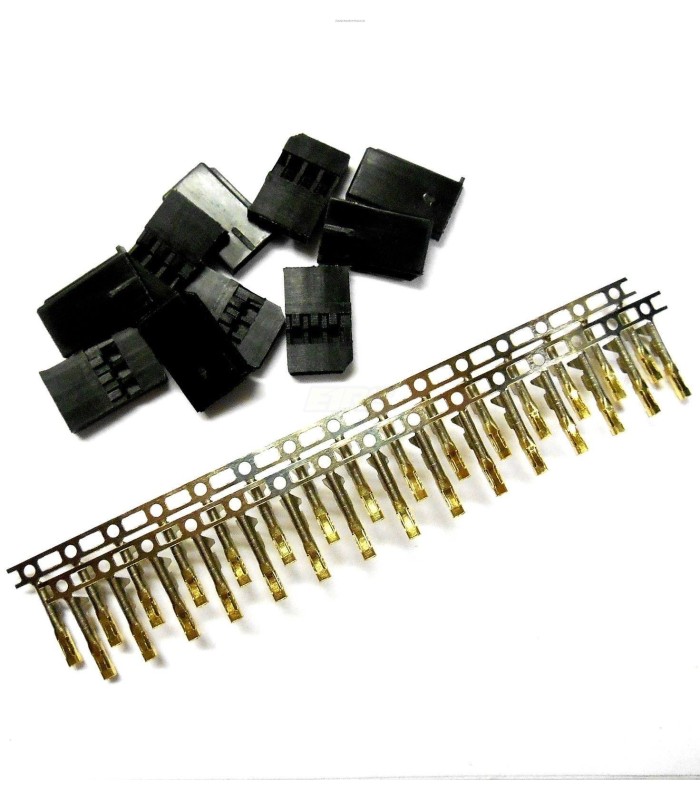 Male Plug Connector Set Compatible Futaba Gold Plated 3 Pin 10 - E1rc.com