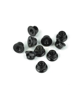 Contratuercas M4 (bridadas, negras, aserradas, 10 piezas)