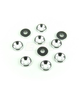 Arandelas avellanadas M3 (aluminio, natural, 10 piezas)