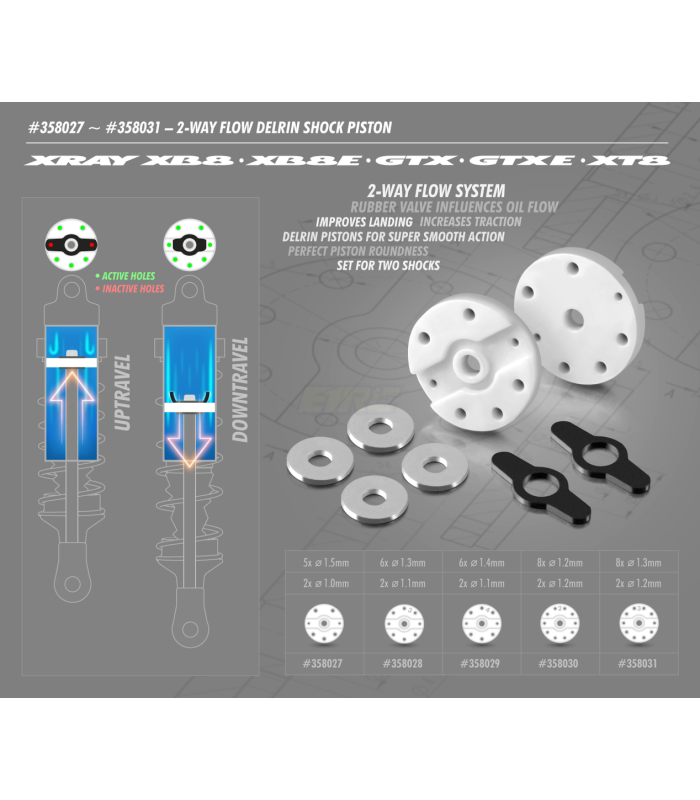 PISTON DERLIN 2-WAY FLOW 6-H. (1.3MM) & 2-H. (1.1MM) (2) - E1rc.com