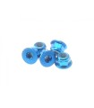 Tuerca de nailon con reborde de aleación de 3 mm Hiro Seiko [T-Blue] (5 piezas)