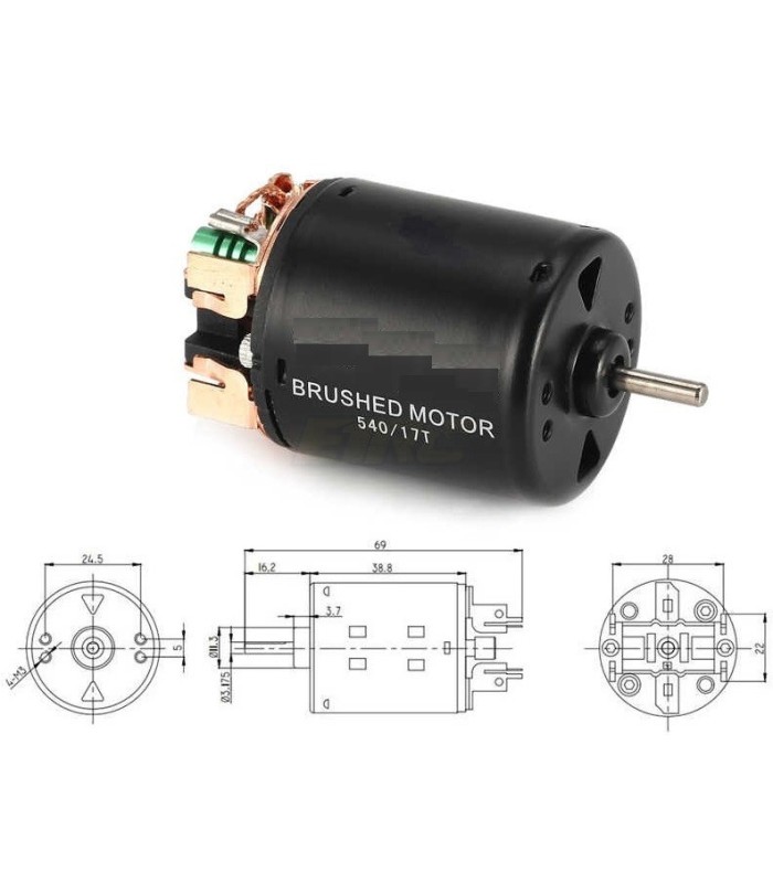 Brushed motor 35T 540 with 3 slots - E1rc.com