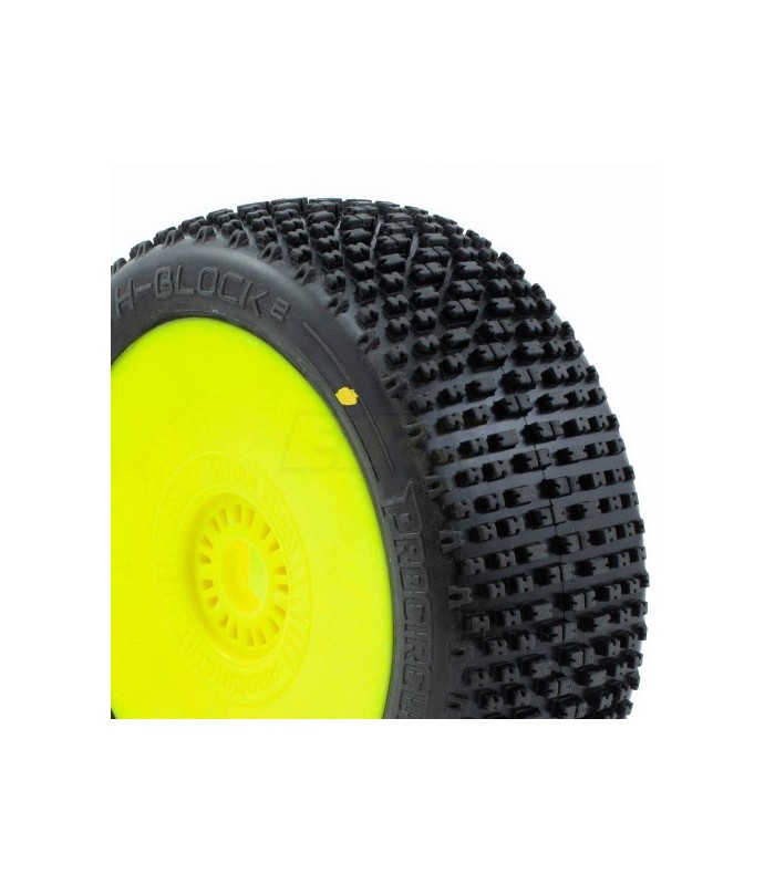 H-BLOCK V2 BUGGY C2 (SOFT) EN LLANTA AMARILLA (2PCS.) - E1rc.com