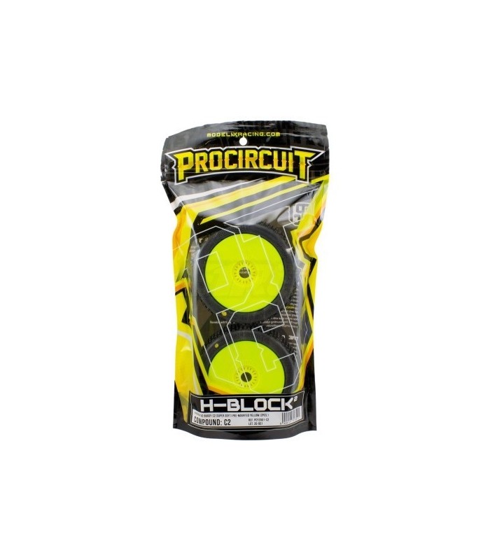 H-BLOCK V2 BUGGY C2 (SOFT) EN LLANTA AMARILLA (2PCS.) - E1rc.com