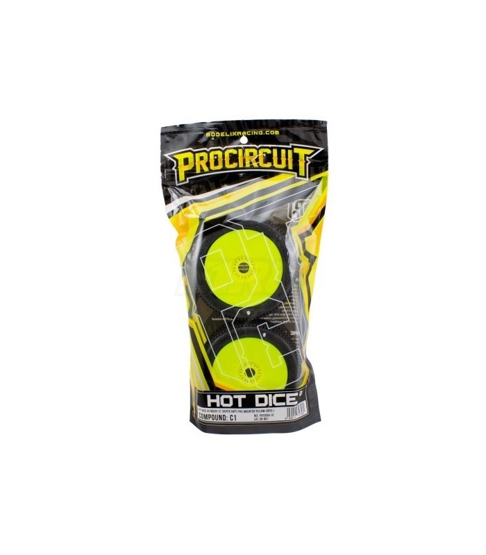 HOT DICE V2 BUGGY C1 (SUPER SOFT) IN YELLOW TIRE (2PCS.) - E1rc.com