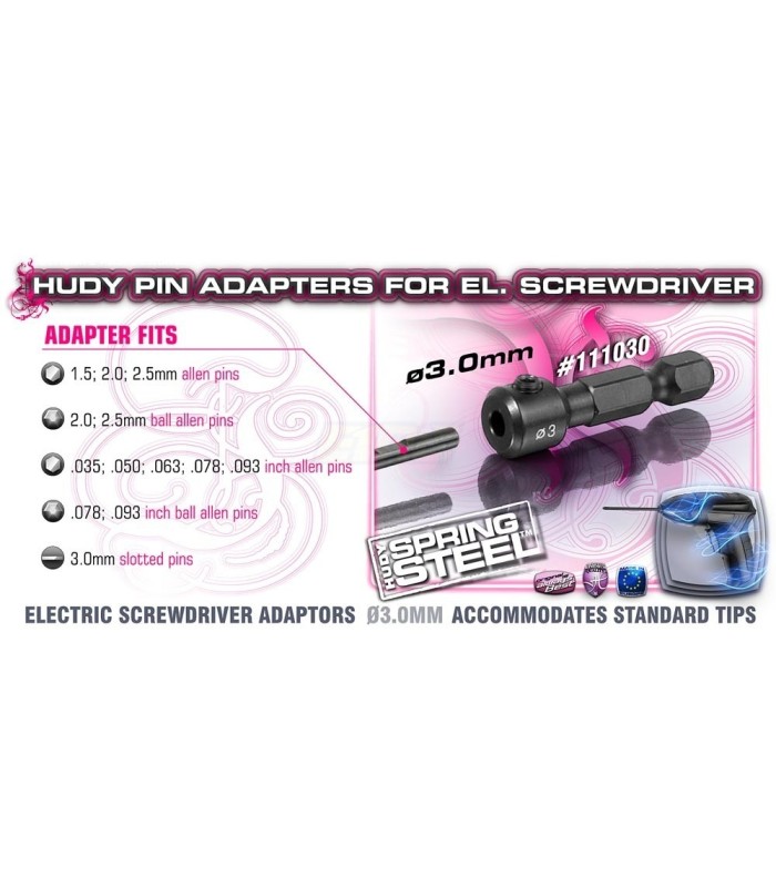 DRILL ADAPTER 3.0MM FOR EL. SCREWDRIVER - E1rc.com