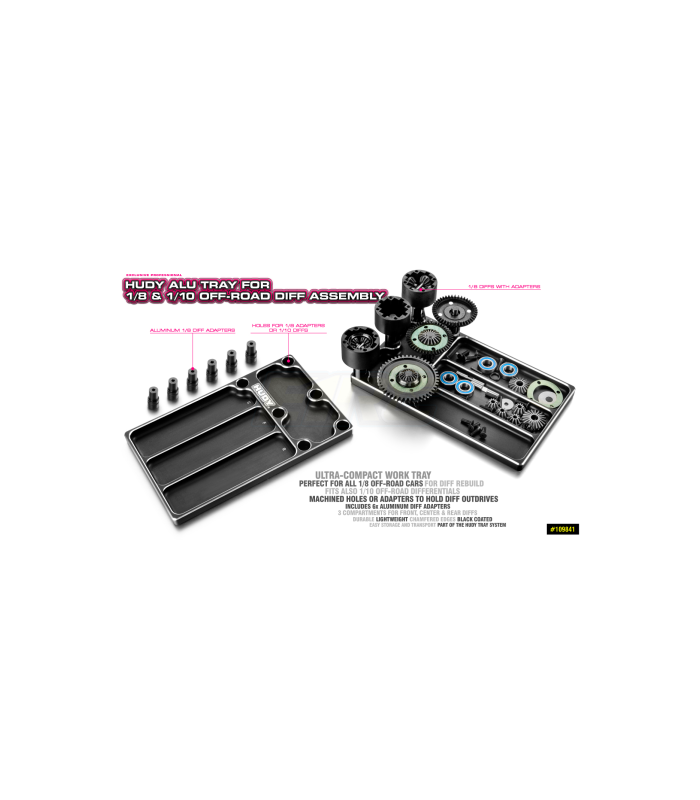 BANDEJA HUDY ALUMINIO FOR 1/8 OFF-ROAD DIFF ASSEMBLY - E1rc.com
