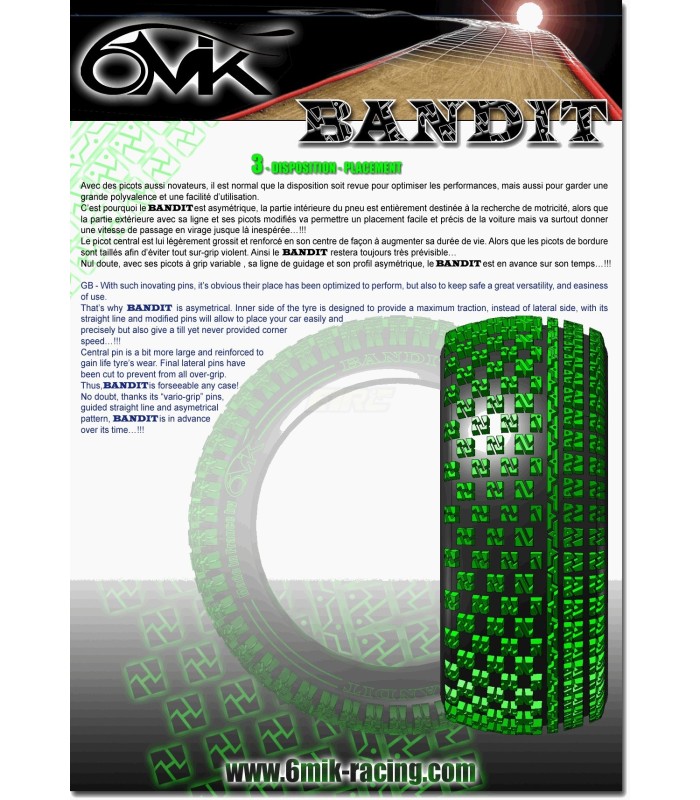 BANDIT 15/25 Ultra tire sticker yellow - E1rc.com