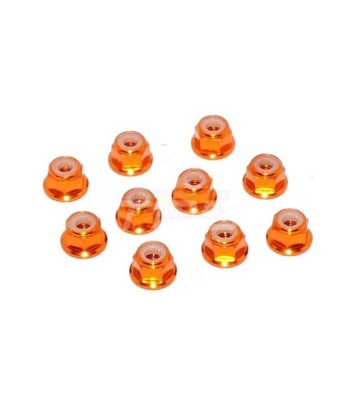 Flanged M3 orange nut with brake - E1rc.com