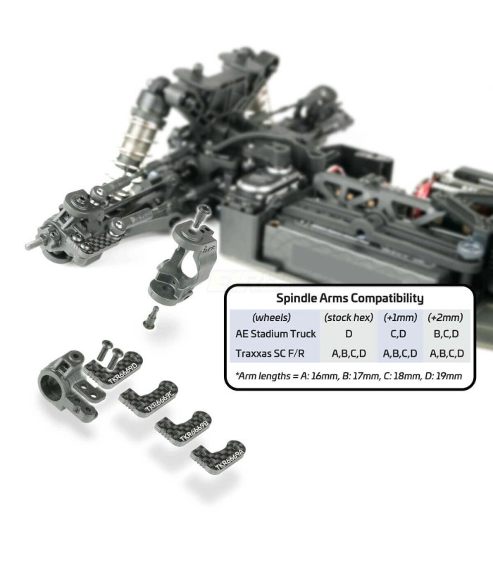 Spindle Arms (L/R, EB/ET410, requires TKR6553X, Type C) - E1rc.com