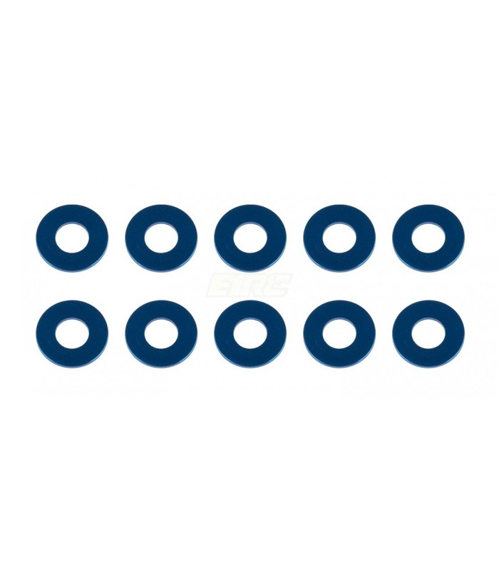 Washers, 7.8x3.5x0.5mm, blue aluminum - E1rc.com