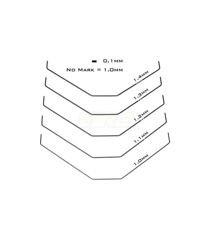 Set rear stabilizer bars (bars only, 1.0, 1.1, 1.2, 1.3, 1.4mm, EB410/ET410) - E1rc.com