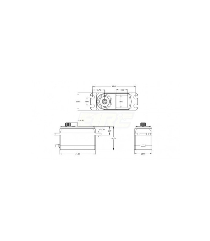 Servo 15kg 0.05S HV brushless bajo perfil con caja metalica - E1rc.com