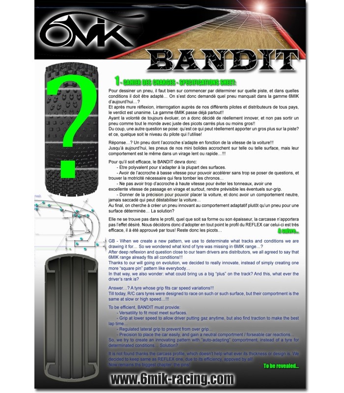 BANDIT 0/18º pegada en llanta ultra amarilla - E1rc.com