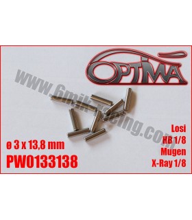 Pins replacement ø3 x 13,8 mm (10) Losi 1/8, X-Ray 1/8, Mugen