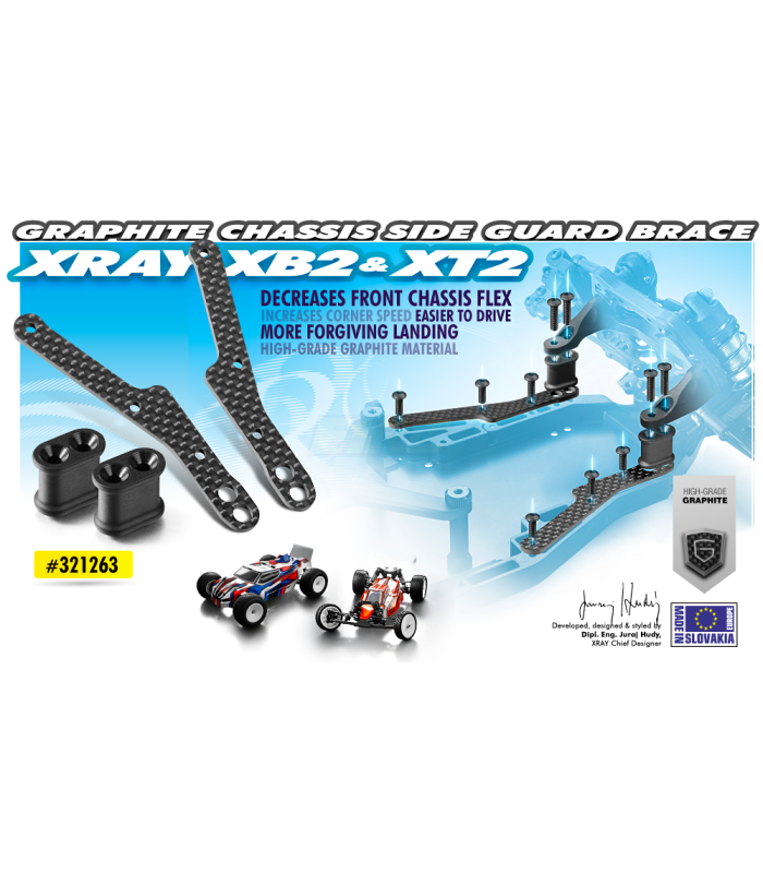 GRAPHITE CHASSIS SIDE GUARD BRACE (2) - E1rc.com