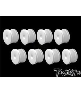 Pack llanta trasera T-Works Hexagono 12mm 2.2" Blanca (8uds)