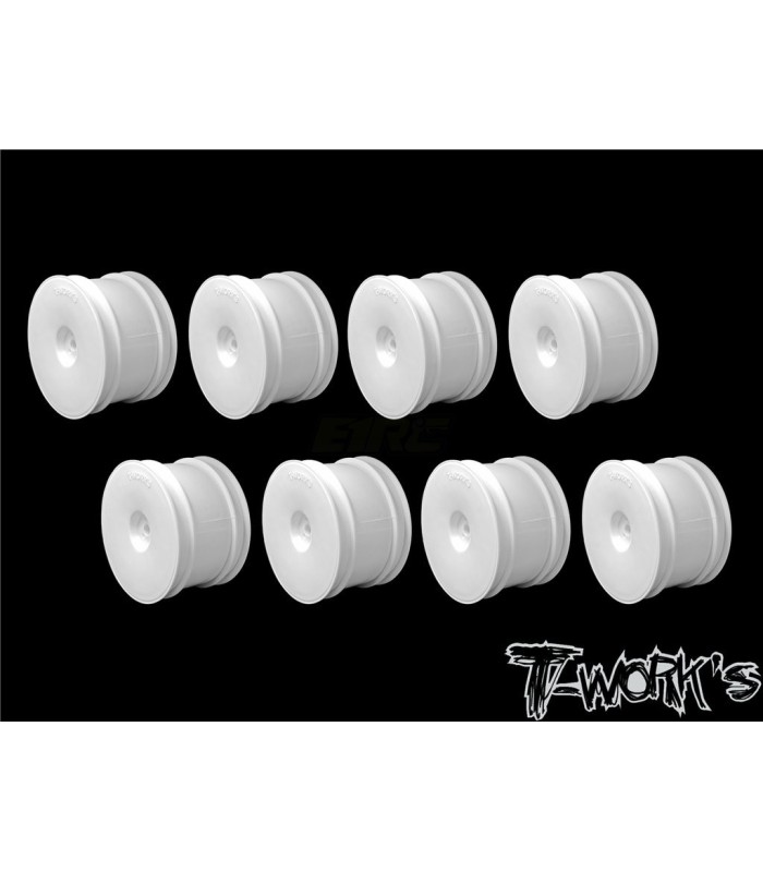T-Works Rear Wheel Pack Hexagon 12mm 2.2" White (8 units) - E1rc.com