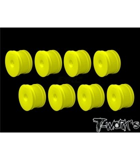 Pack llanta trasera T-Works Hexagono 12mm 2.2" amarilla (8uds)