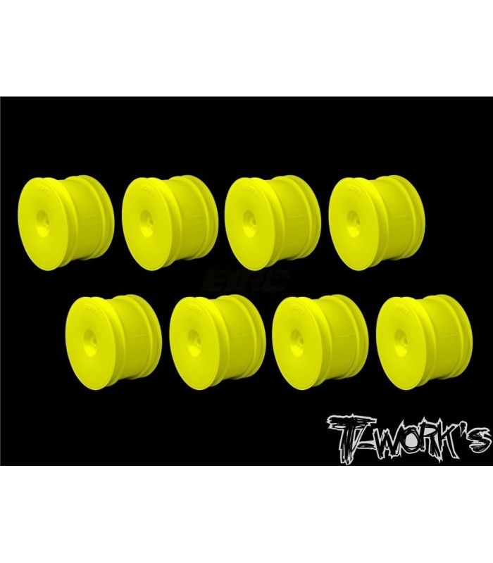 Pack llanta trasera T-Works Hexagono 12mm 2.2" amarilla (8uds) - E1rc.com