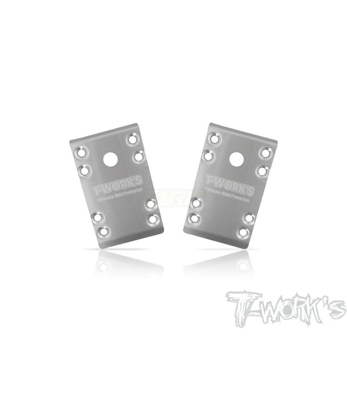 B74 Stainless Steel Front Chassis Skid Protector (Team Associated RC10 B74) 2pcs. - E1rc.com