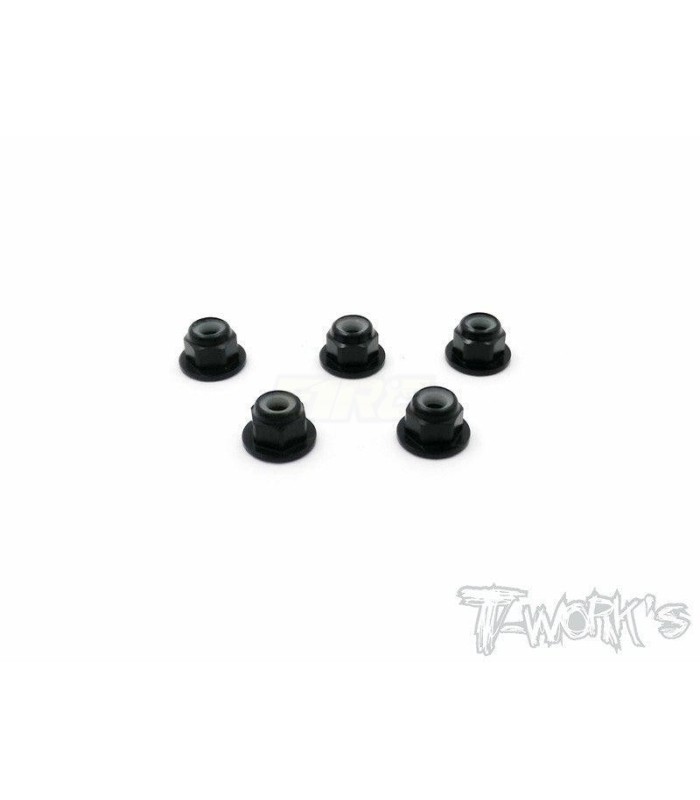 Aluminum nuts with black M3 lip (5 units) - E1rc.com