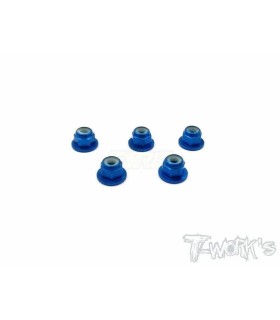 Tuercas aluminio con labio M3 azul  5ud 