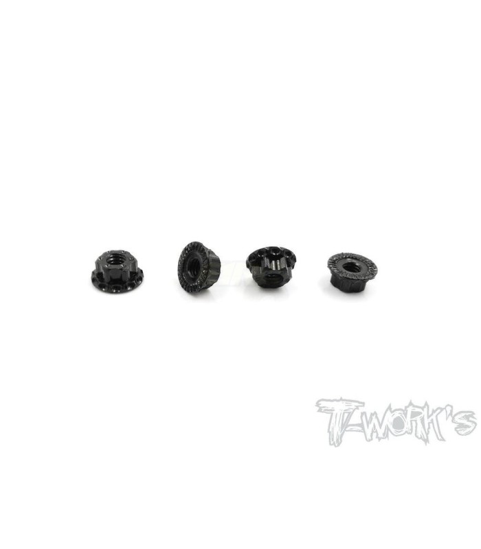 M4 nut for black T-works splined wheel (4 units) - E1rc.com