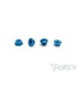 Tuerca M4 rueda estriada T-works azul  4uds 