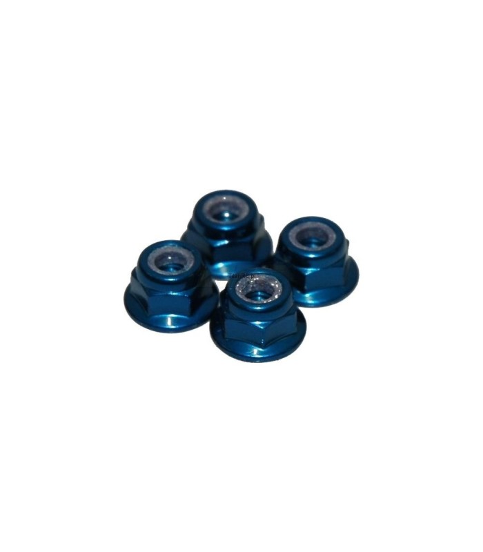 Tuercas ruedas M4 aluminio azul - E1rc.com